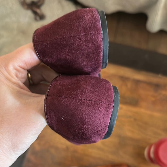 C. Wonder burgundy Flats with Suede Finish and Embroidery - Picture 3 of 5